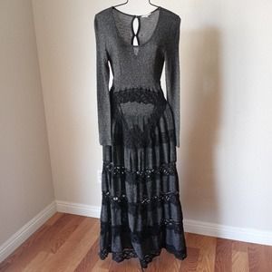 Opening Ceremony Black and Gray Maxi Dress